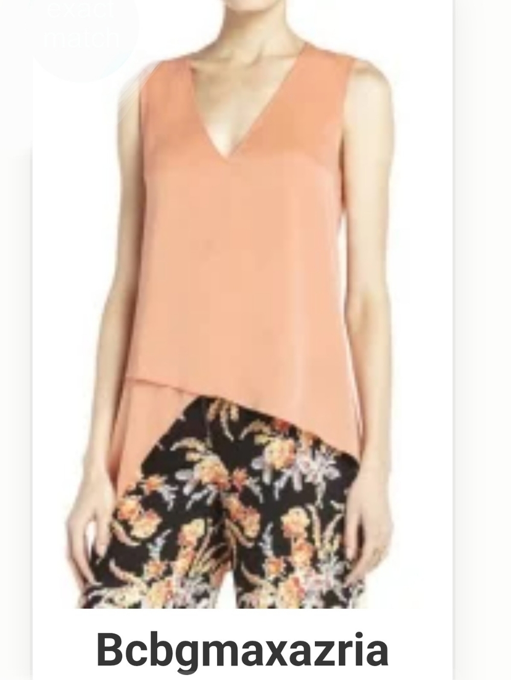 BCBGMaxAzria Coral Sleeveless V-Neck Asymmetric Tunic